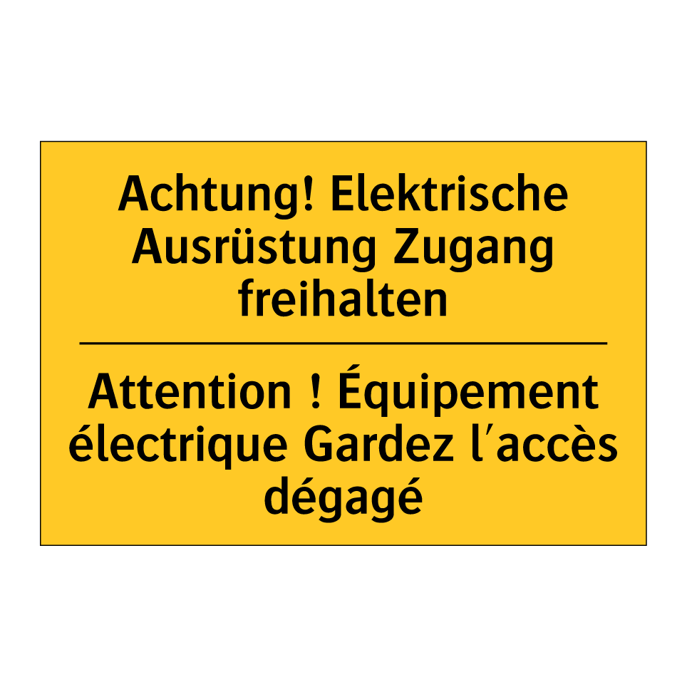 Achtung! Elektrische Ausrüstung  /.../ - Attention ! Équipement électrique  /.../