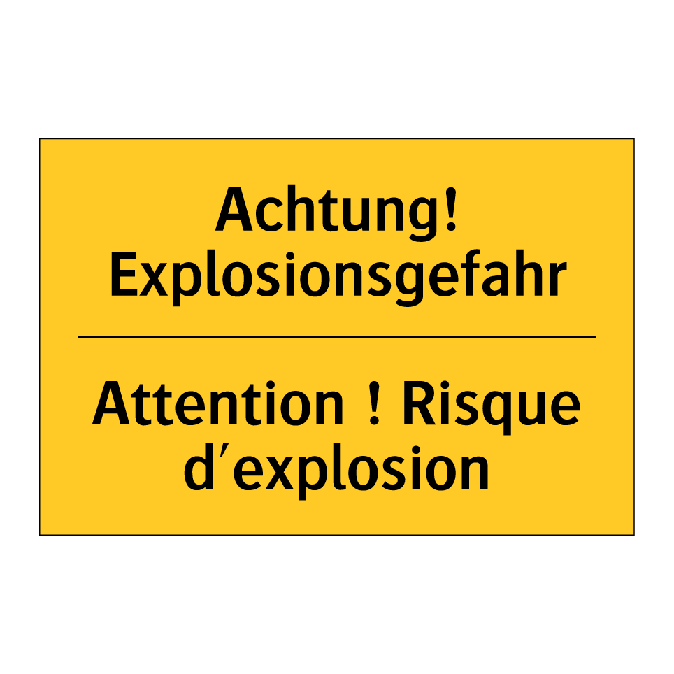 Achtung! Explosionsgefahr - Attention ! Risque d'explosion