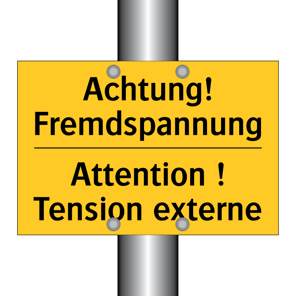 Achtung! Fremdspannung - Attention ! Tension externe