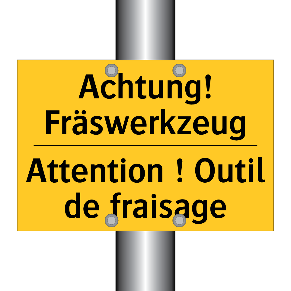 Achtung! Fräswerkzeug - Attention ! Outil de fraisage