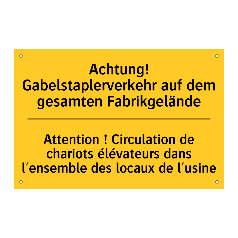 Achtung! Gabelstaplerverkehr auf  /.../ - Attention ! Circulation de chariots  /.../