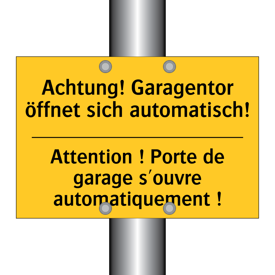 Achtung! Garagentor öffnet sich  /.../ - Attention ! Porte de garage s'ouvre  /.../