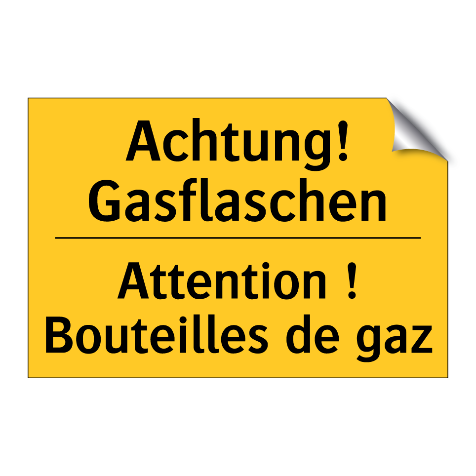Achtung! Gasflaschen - Attention ! Bouteilles de gaz