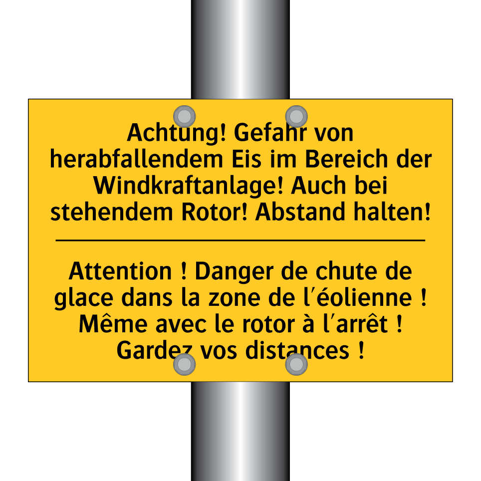 Achtung! Gefahr von herabfallendem  /.../ - Attention ! Danger de chute de  /.../