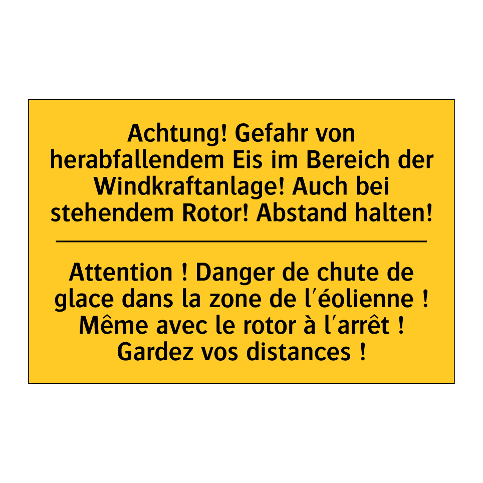 Achtung! Gefahr von herabfallendem  /.../ - Attention ! Danger de chute de  /.../