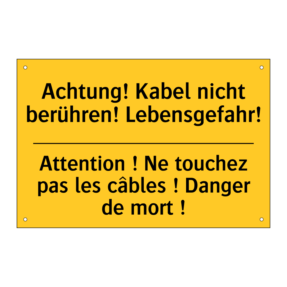 Achtung! Kabel nicht berühren!  /.../ - Attention ! Ne touchez pas les  /.../