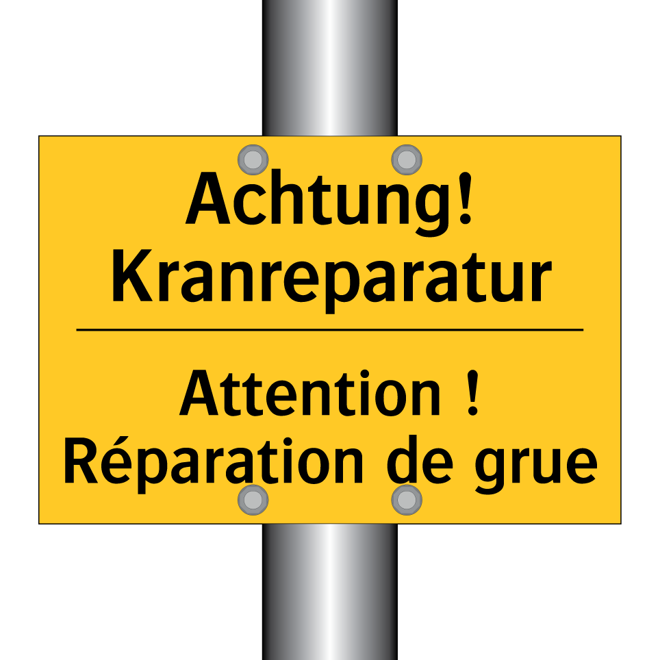 Achtung! Kranreparatur - Attention ! Réparation de grue