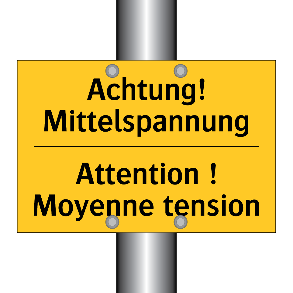 Achtung! Mittelspannung - Attention ! Moyenne tension