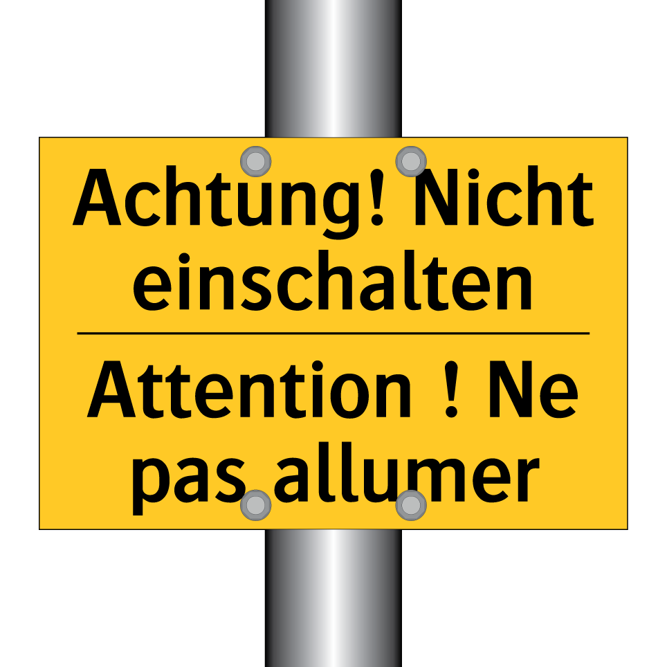 Achtung! Nicht einschalten - Attention ! Ne pas allumer
