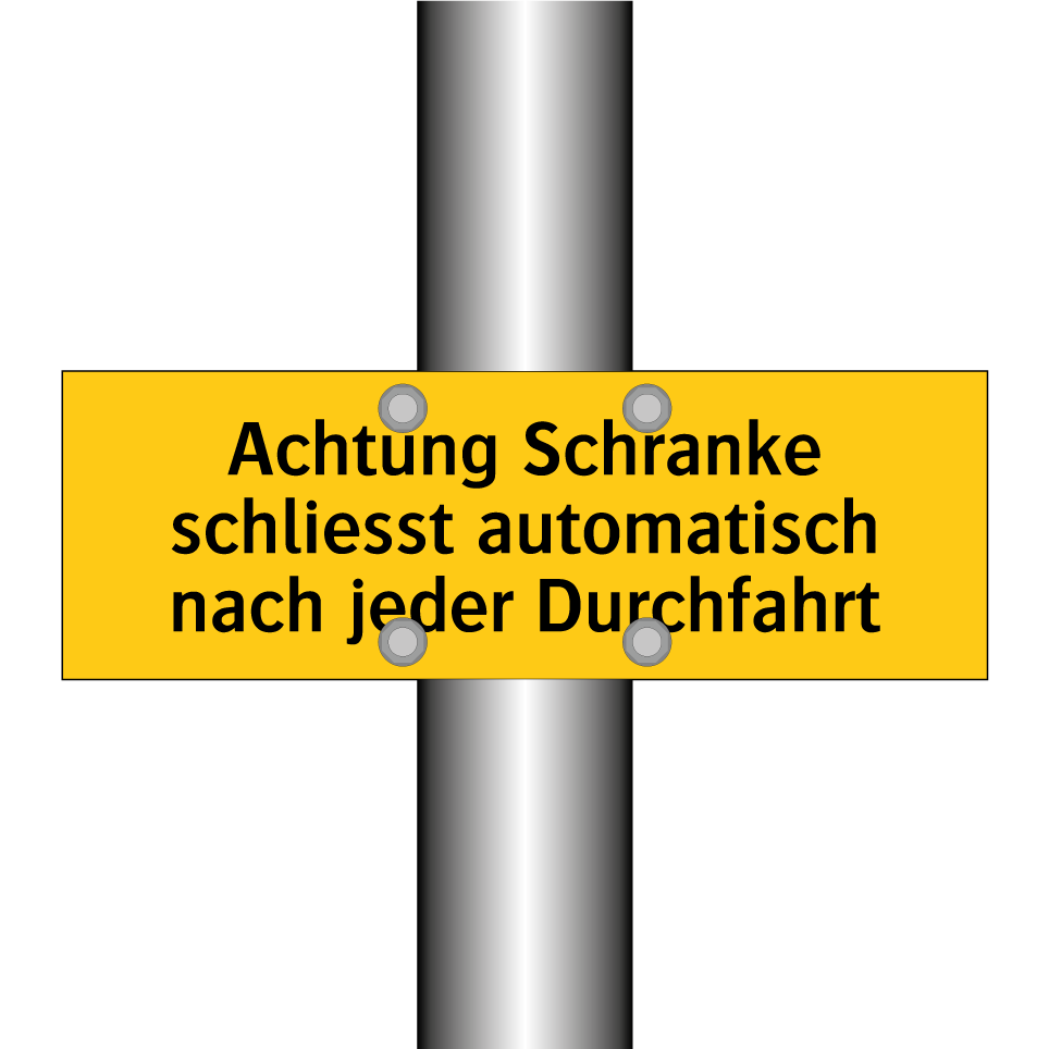Achtung Schranke schliesst automatisch nach jeder Durchfahrt