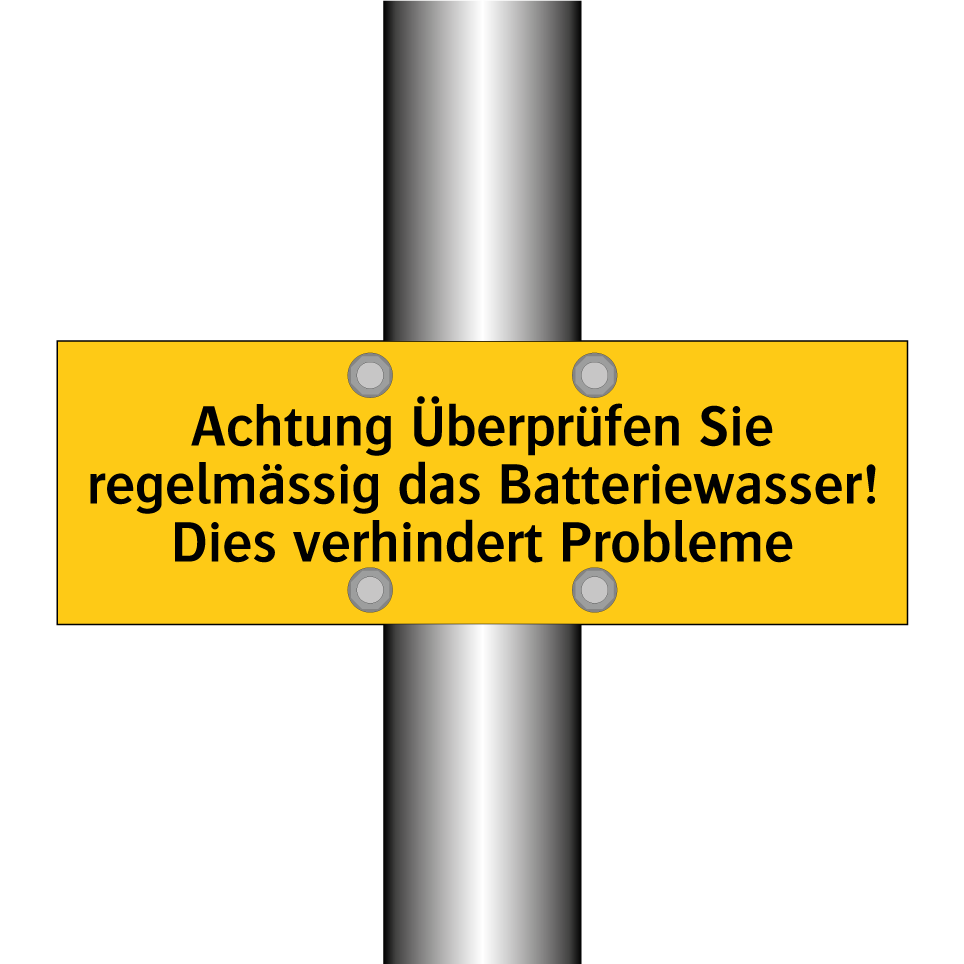 Achtung Überprüfen Sie regelmässig das Batteriewasser! Dies verhindert Probleme
