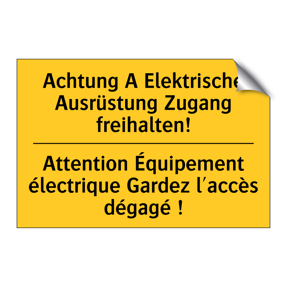 Achtung A Elektrische Ausrüstung  /.../ - Attention Équipement électrique  /.../
