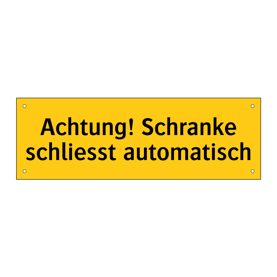 Achtung! Schranke schliesst automatisch