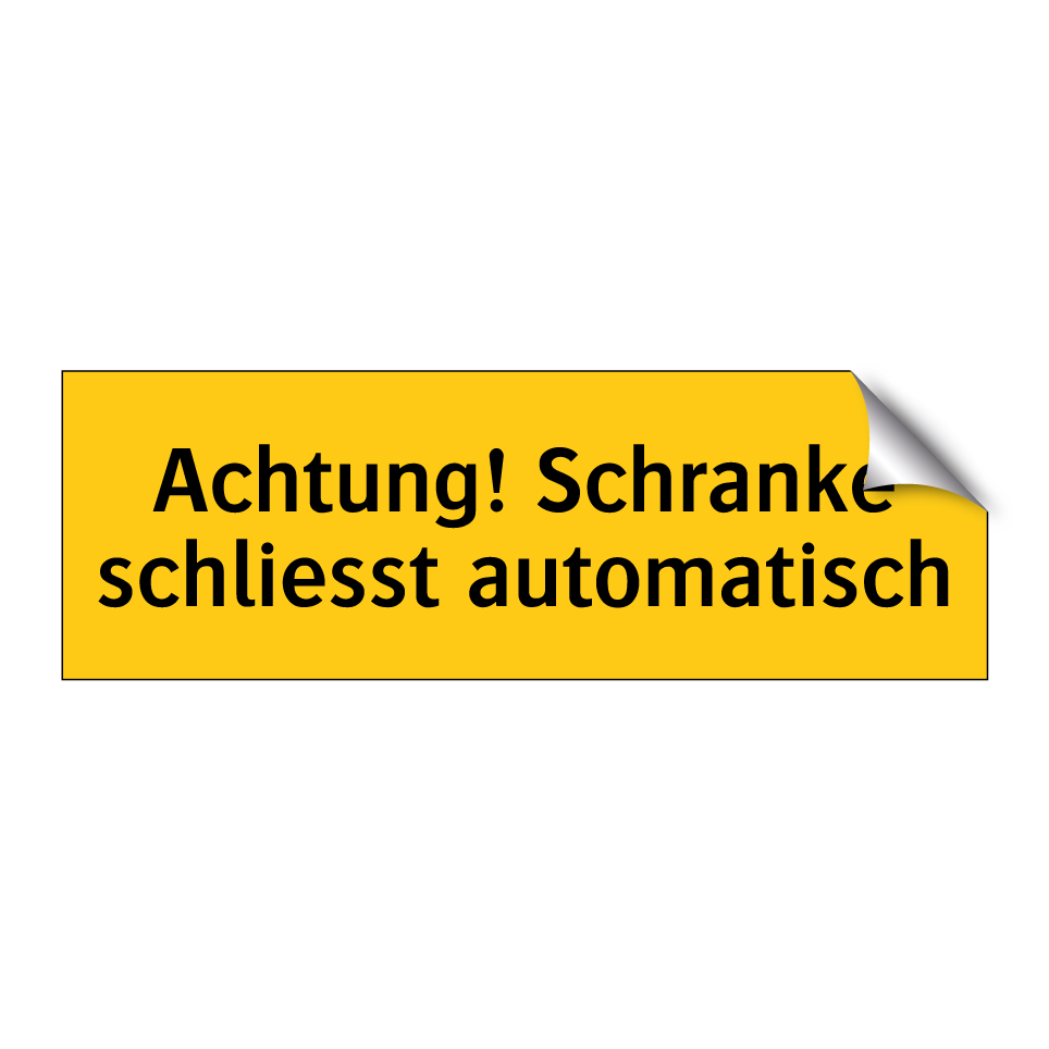 Achtung! Schranke schliesst automatisch