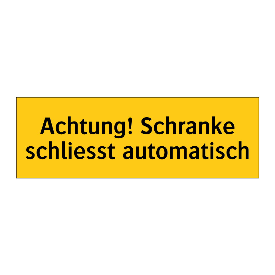 Achtung! Schranke schliesst automatisch