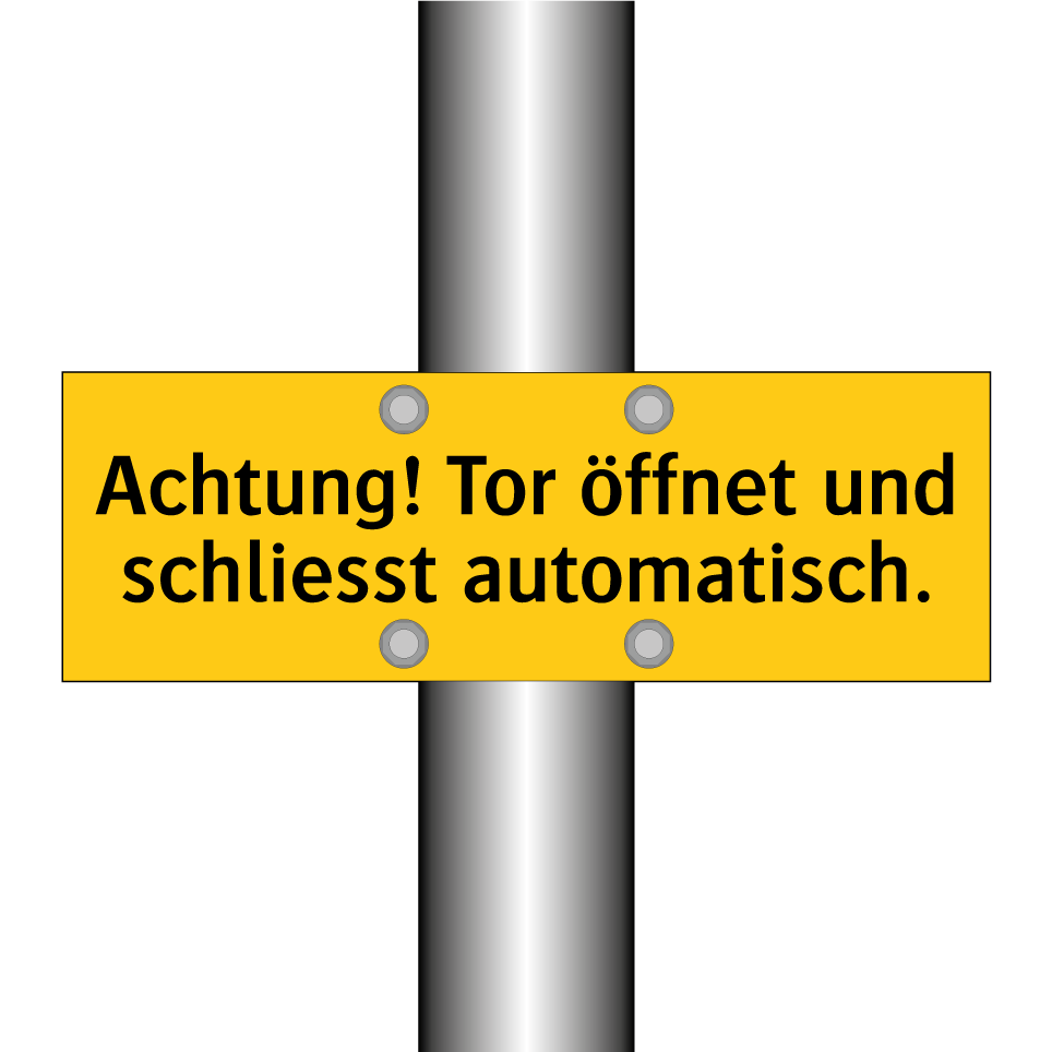 Achtung! Tor öffnet und schliesst automatisch.