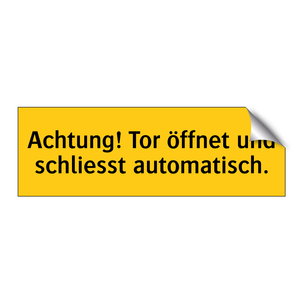 Achtung! Tor öffnet und schliesst automatisch.