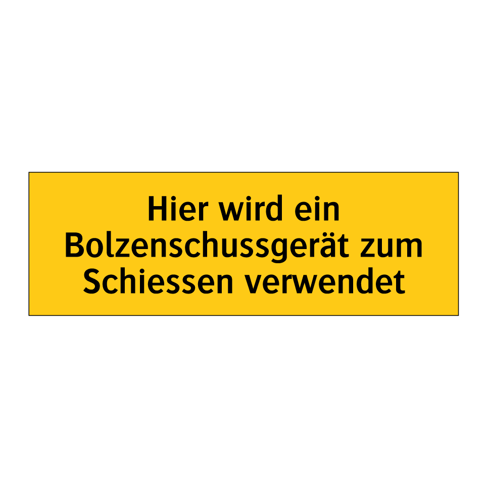 Hier wird ein Bolzenschussgerät zum Schiessen verwendet
