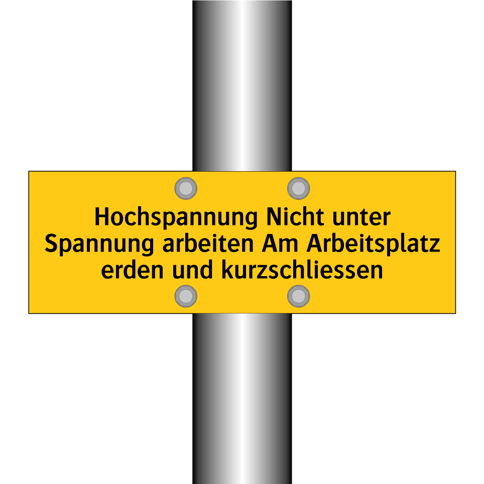 Hochspannung Nicht unter Spannung arbeiten Am Arbeitsplatz erden und kurzschliessen