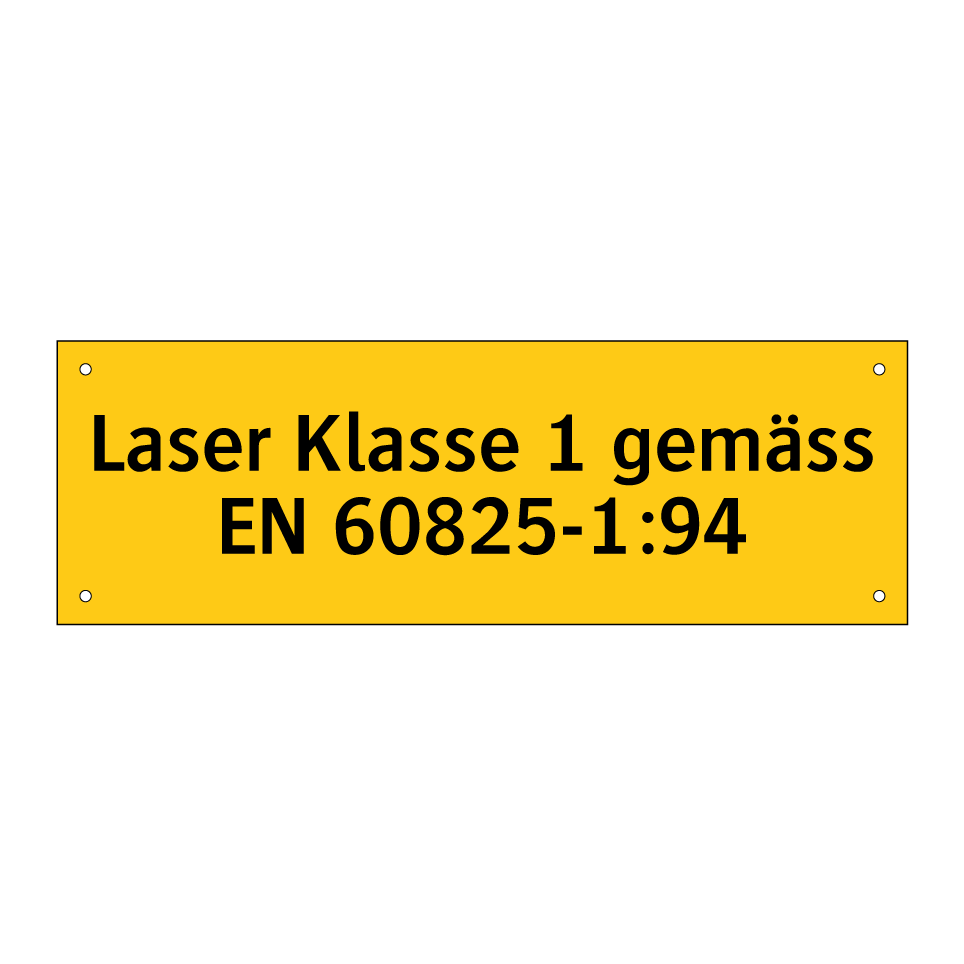 Laser Klasse 1 gemäss EN 60825-1:94