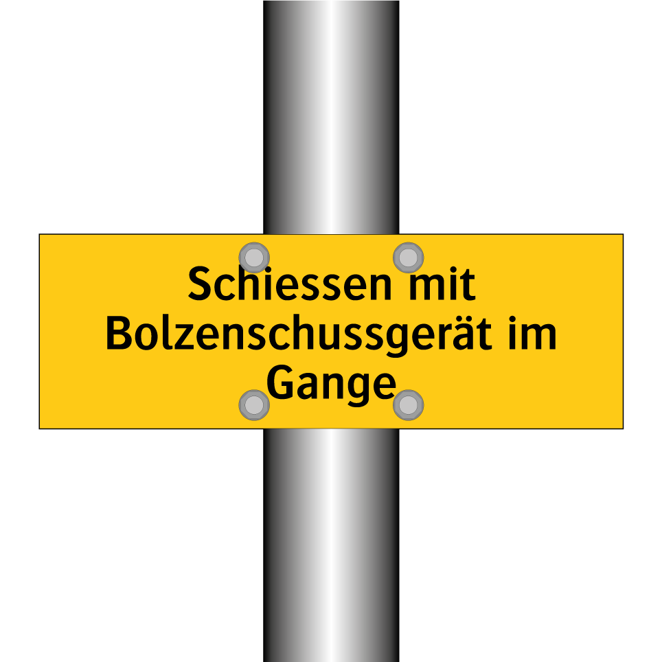 Schiessen mit Bolzenschussgerät im Gange
