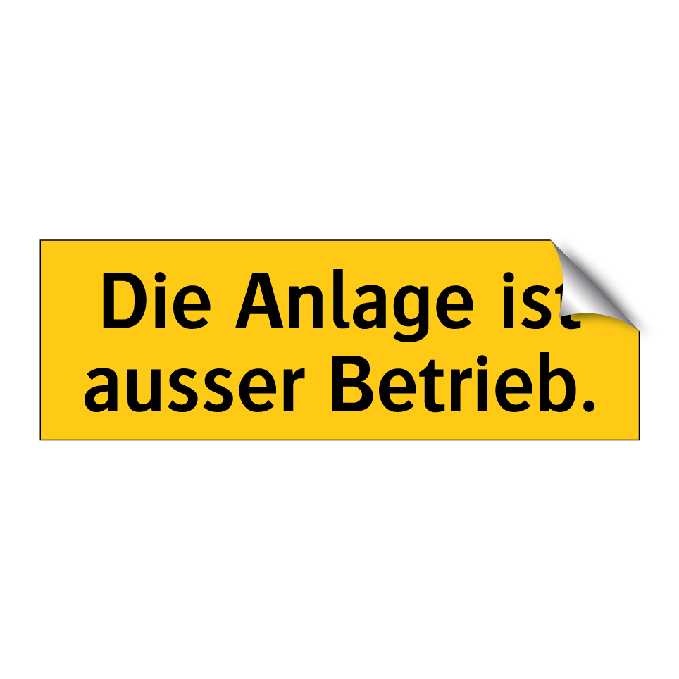 Die Anlage ist ausser Betrieb.