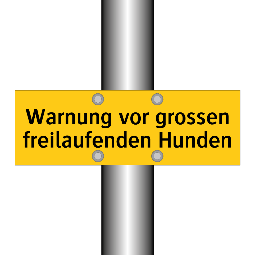 Warnung vor grossen freilaufenden Hunden