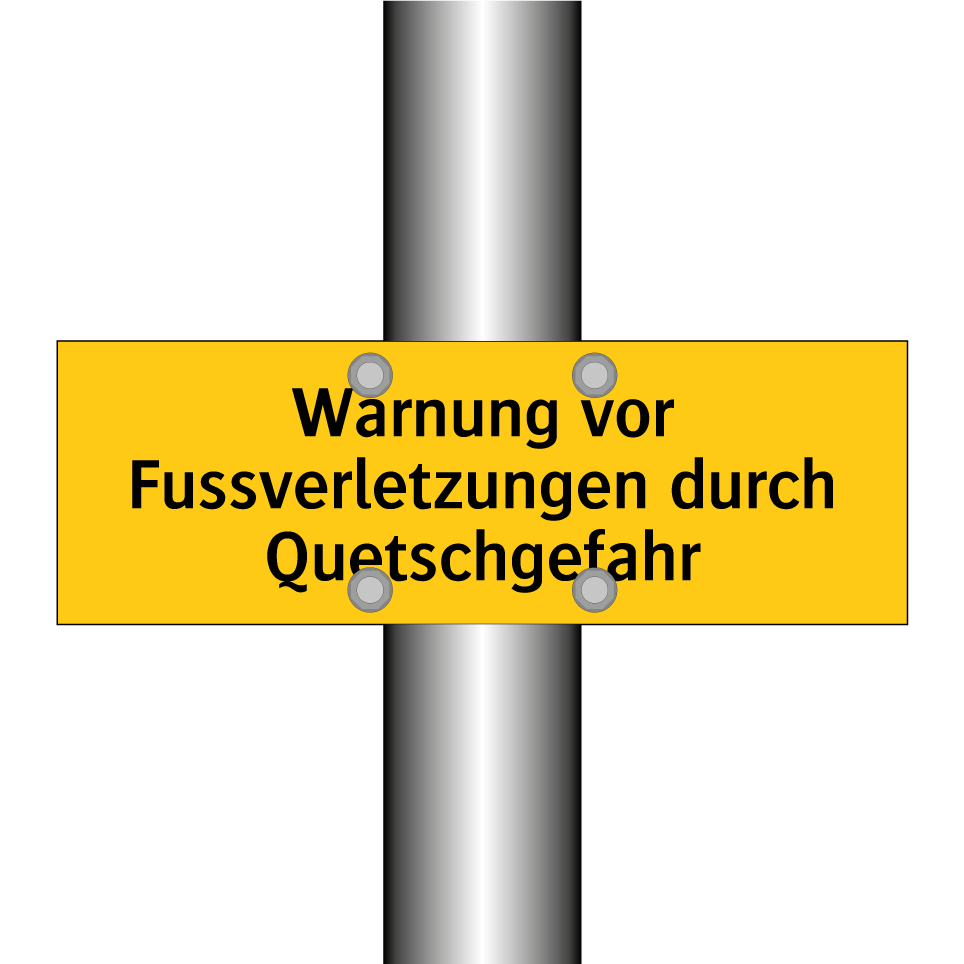 Warnung vor Fussverletzungen durch Quetschgefahr