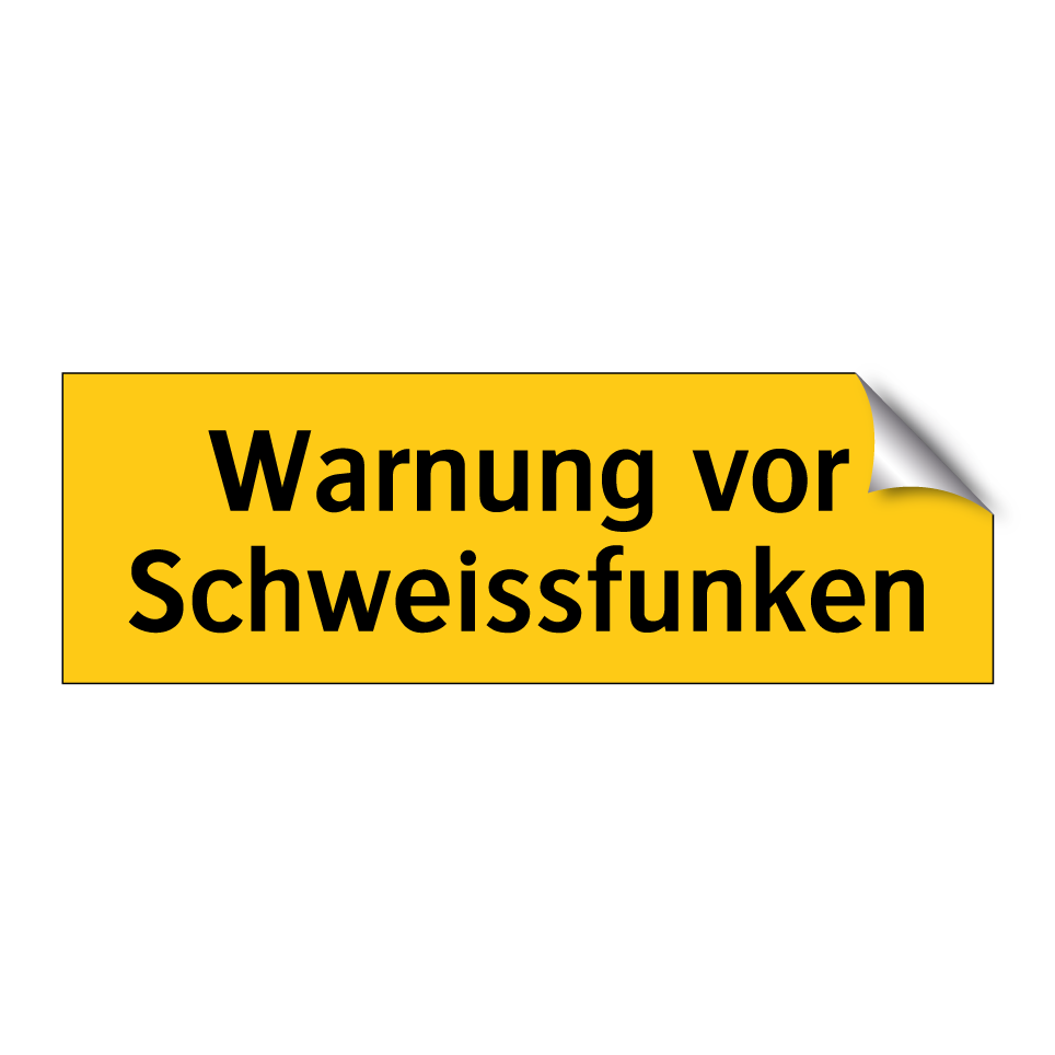Warnung vor Schweissfunken