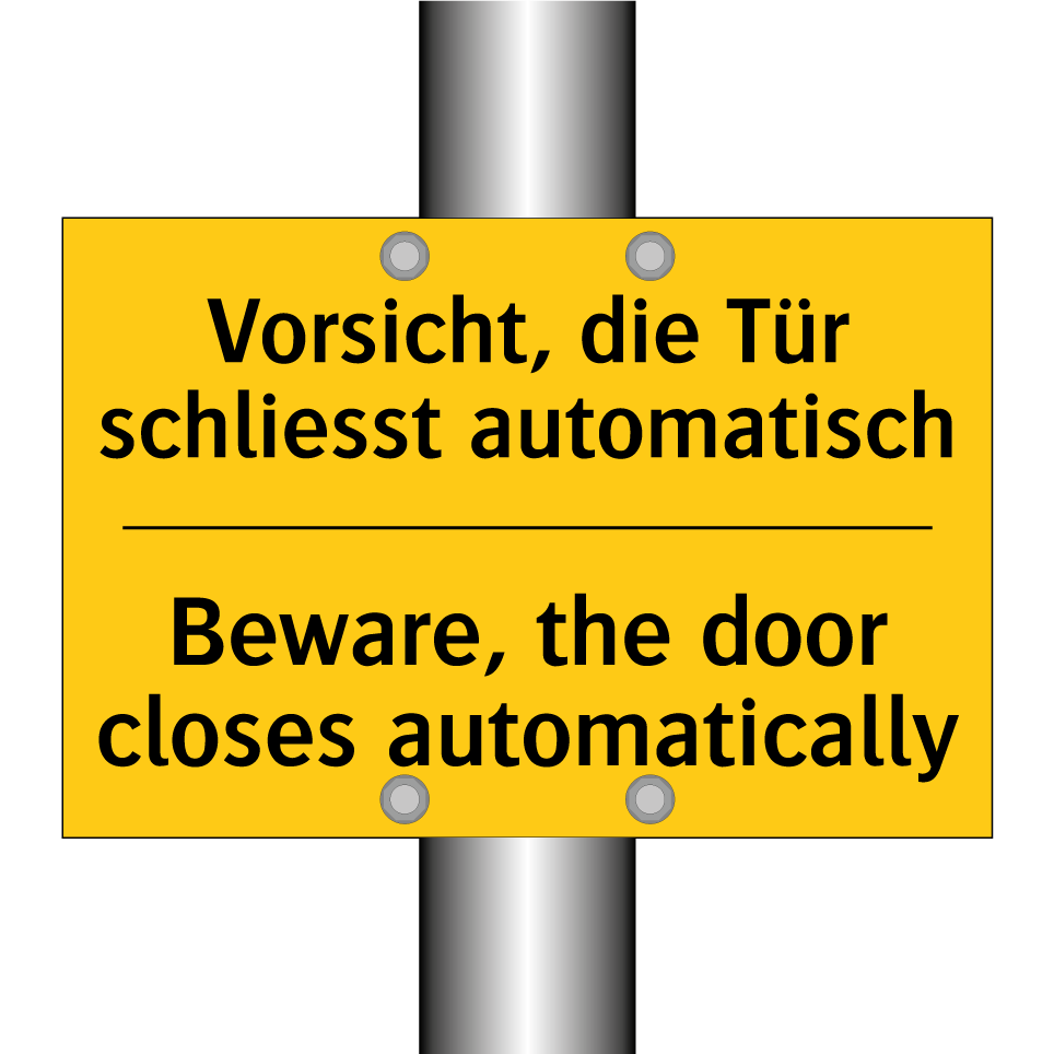 Vorsicht, die Tür schliesst automatisch /.../ - Beware, the door closes automatically /.../