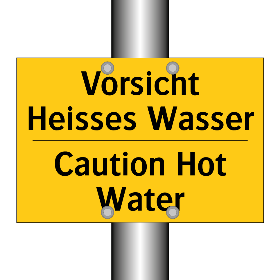 Vorsicht Heisses Wasser - Caution Hot Water