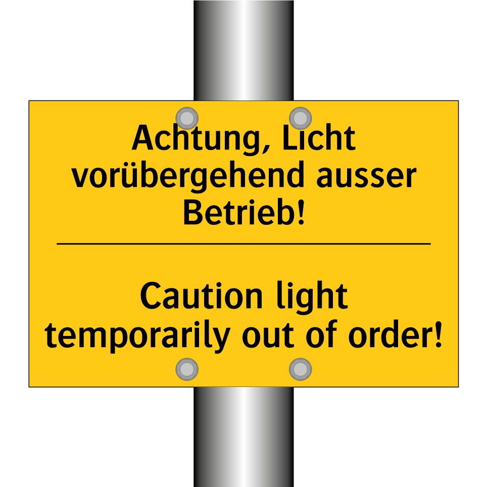 Achtung, Licht vorübergehend ausser  /.../ - Caution light temporarily out  /.../