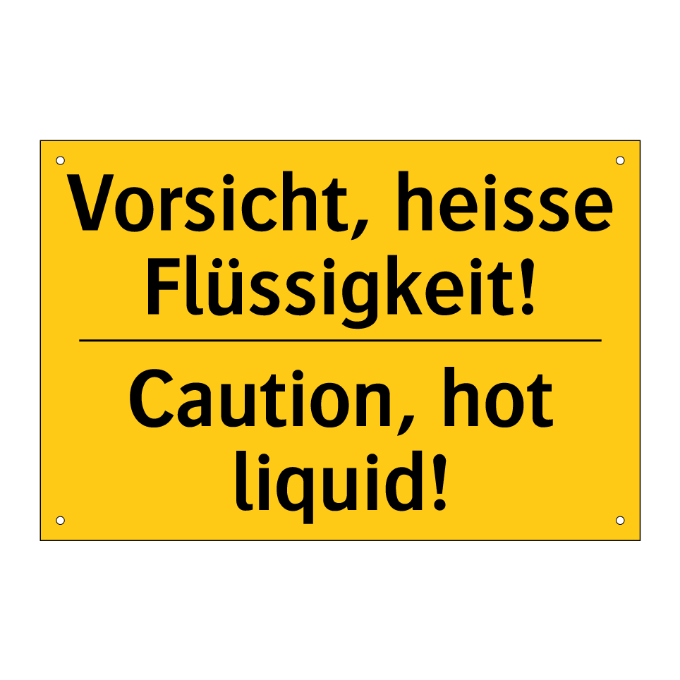 Vorsicht, heisse Flüssigkeit! - Caution, hot liquid!