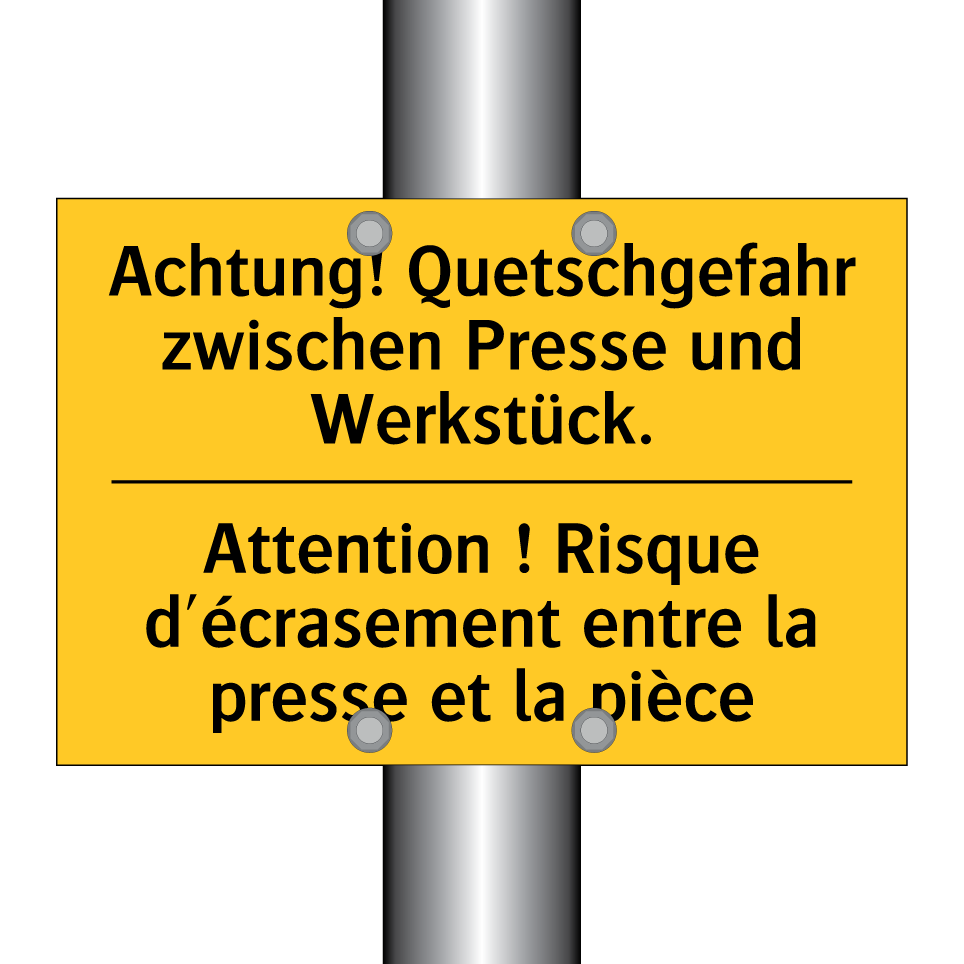 Achtung! Quetschgefahr zwischen  /.../ - Attention ! Risque d'écrasement  /.../