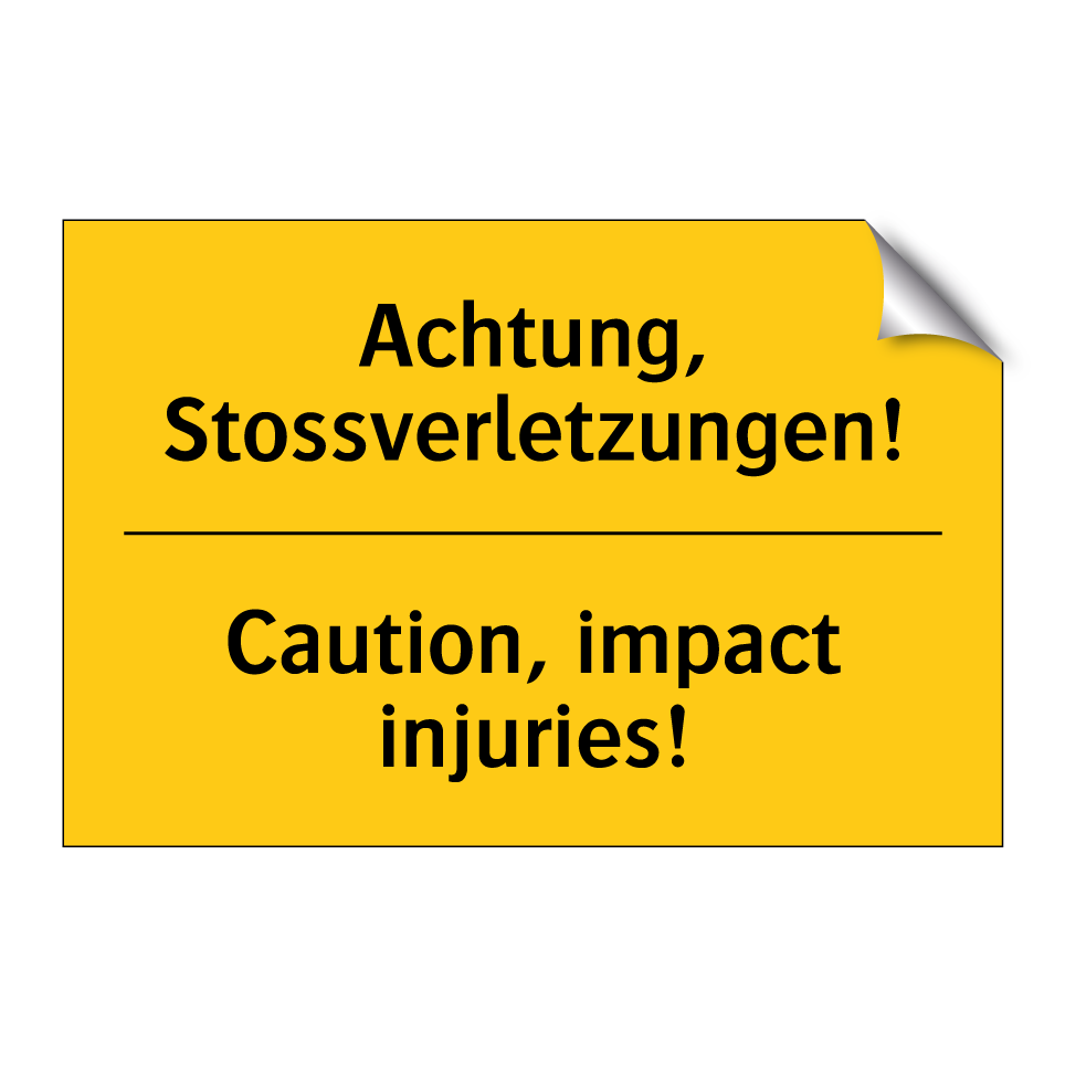 Achtung, Stossverletzungen! - Caution, impact injuries!