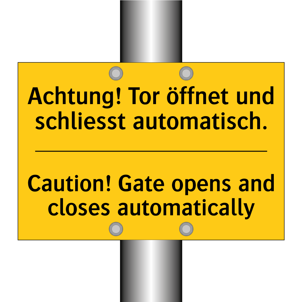 Achtung! Tor öffnet und schliesst  /.../ - Caution! Gate opens and closes  /.../