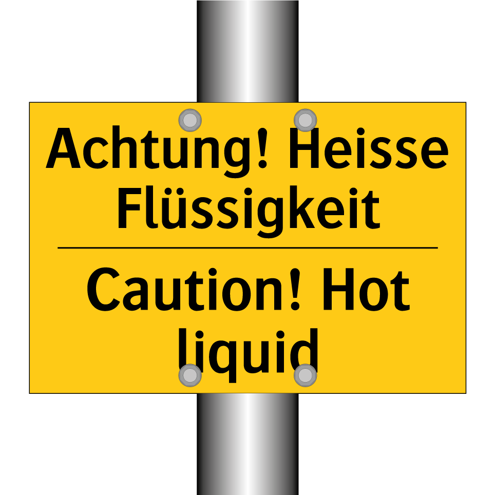Achtung! Heisse Flüssigkeit - Caution! Hot liquid
