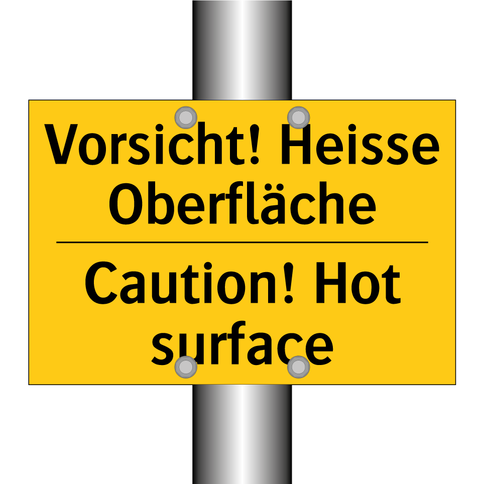 Vorsicht! Heisse Oberfläche - Caution! Hot surface