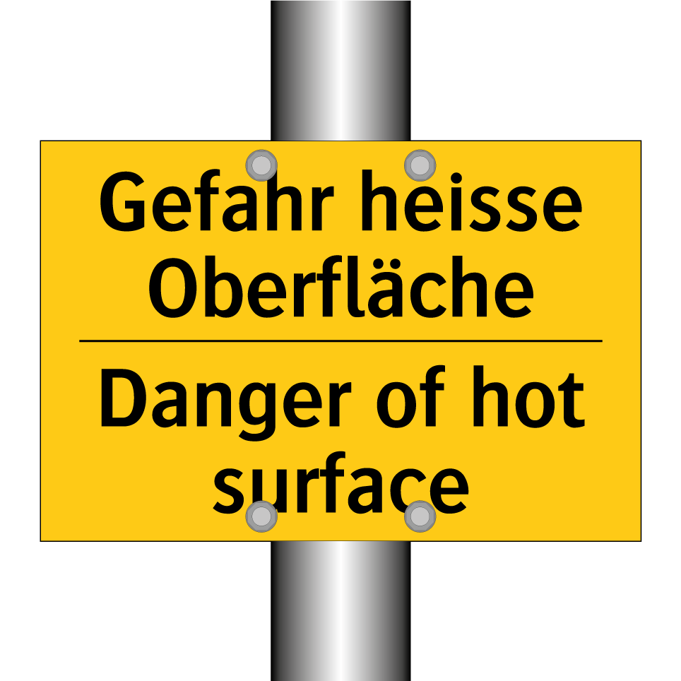 Gefahr heisse Oberfläche - Danger of hot surface