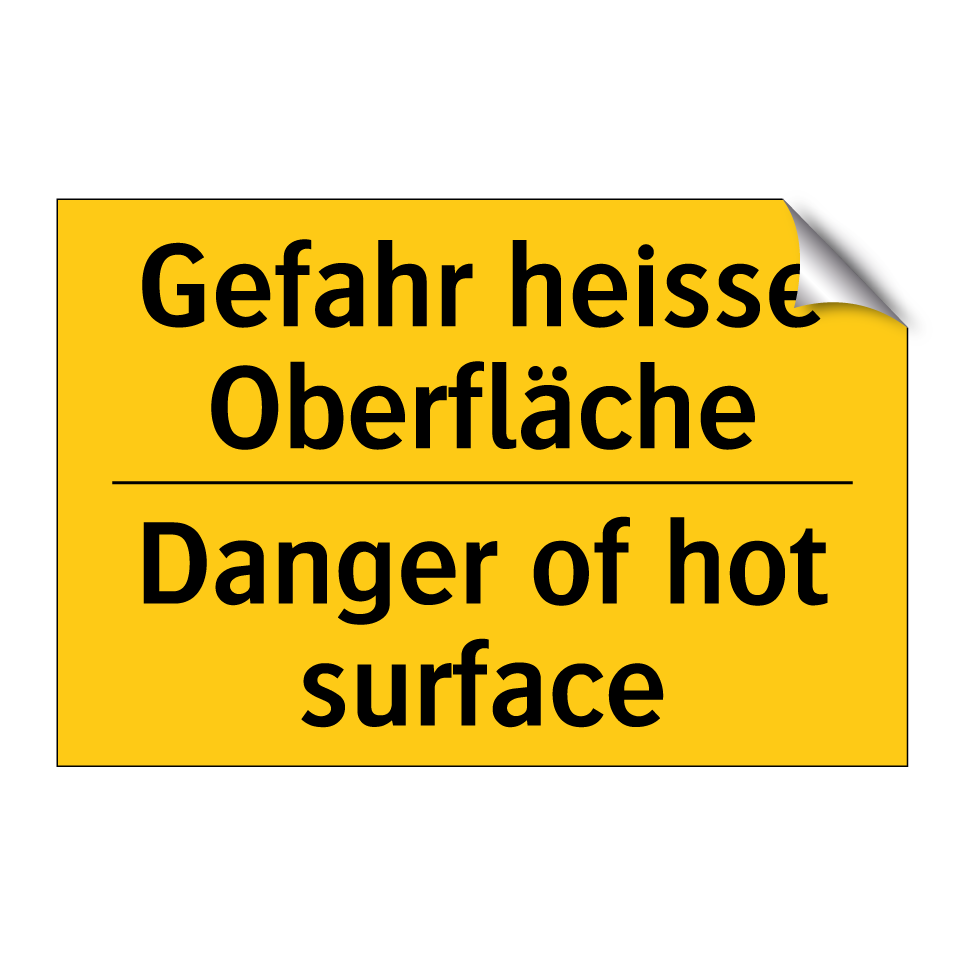 Gefahr heisse Oberfläche - Danger of hot surface