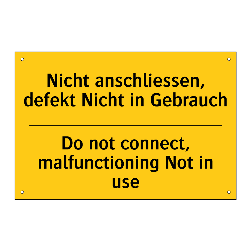 Nicht anschliessen, defekt Nicht  /.../ - Do not connect, malfunctioning  /.../