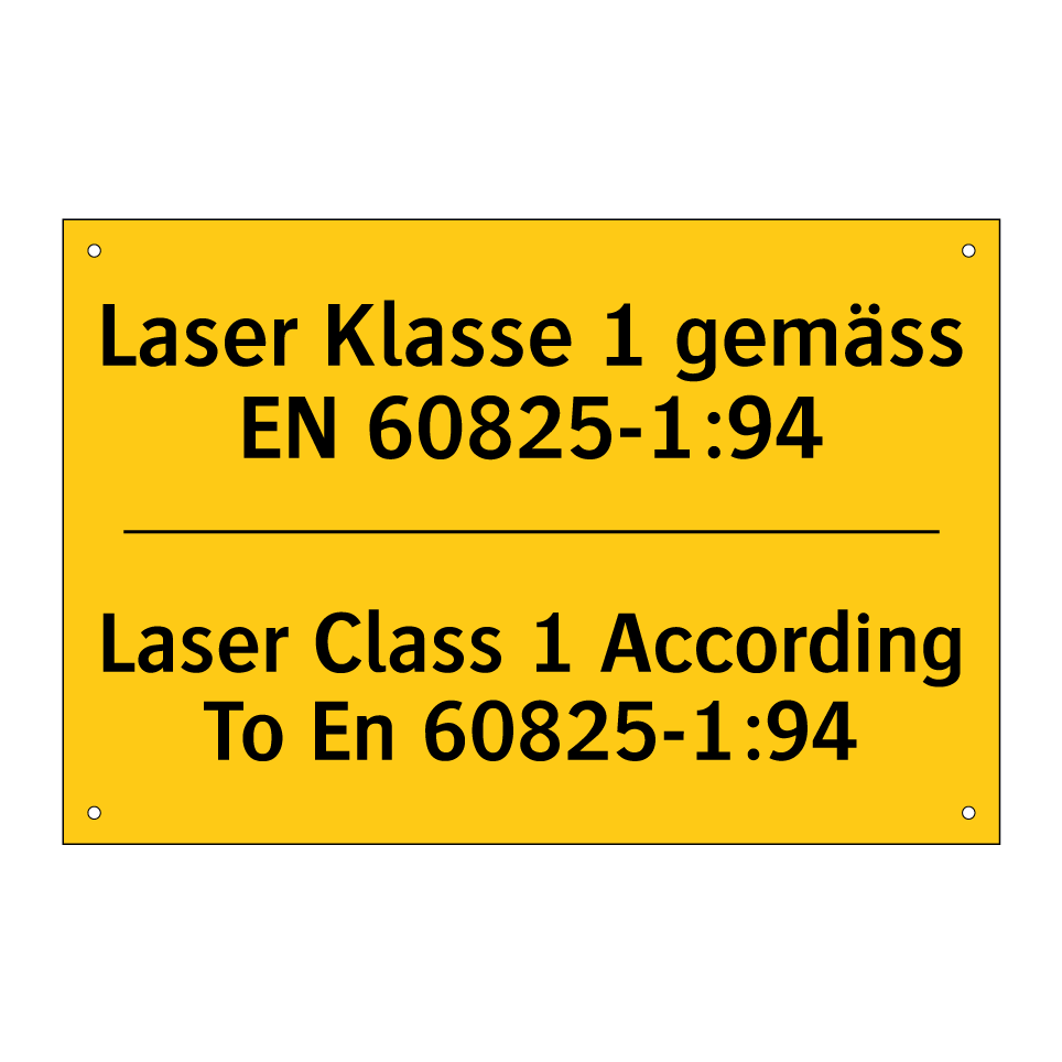 Laser Klasse 1 gemäss EN 60825-1:94 /.../ - Laser Class 1 According To En  /.../