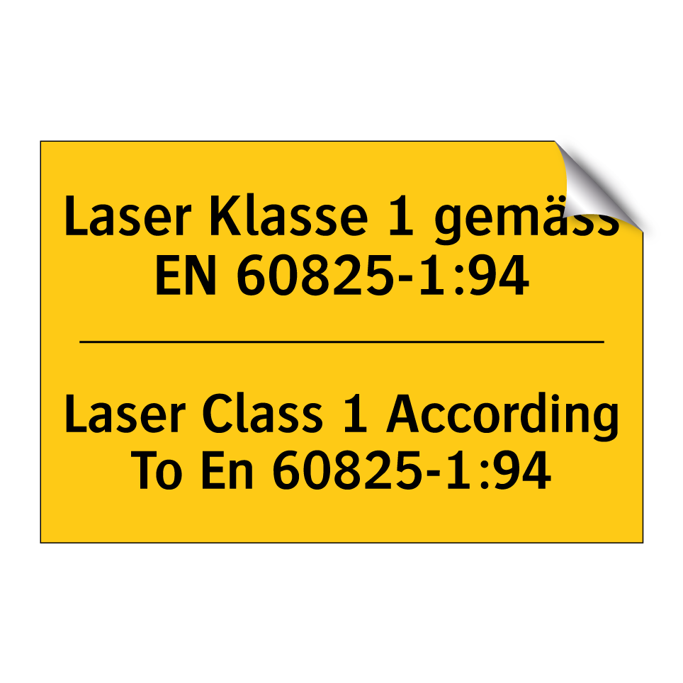 Laser Klasse 1 gemäss EN 60825-1:94 /.../ - Laser Class 1 According To En  /.../