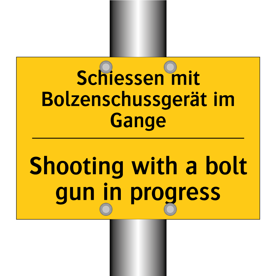 Schiessen mit Bolzenschussgerät  /.../ - Shooting with a bolt gun in progress /.../