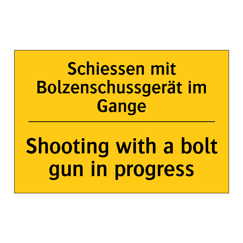 Schiessen mit Bolzenschussgerät  /.../ - Shooting with a bolt gun in progress /.../