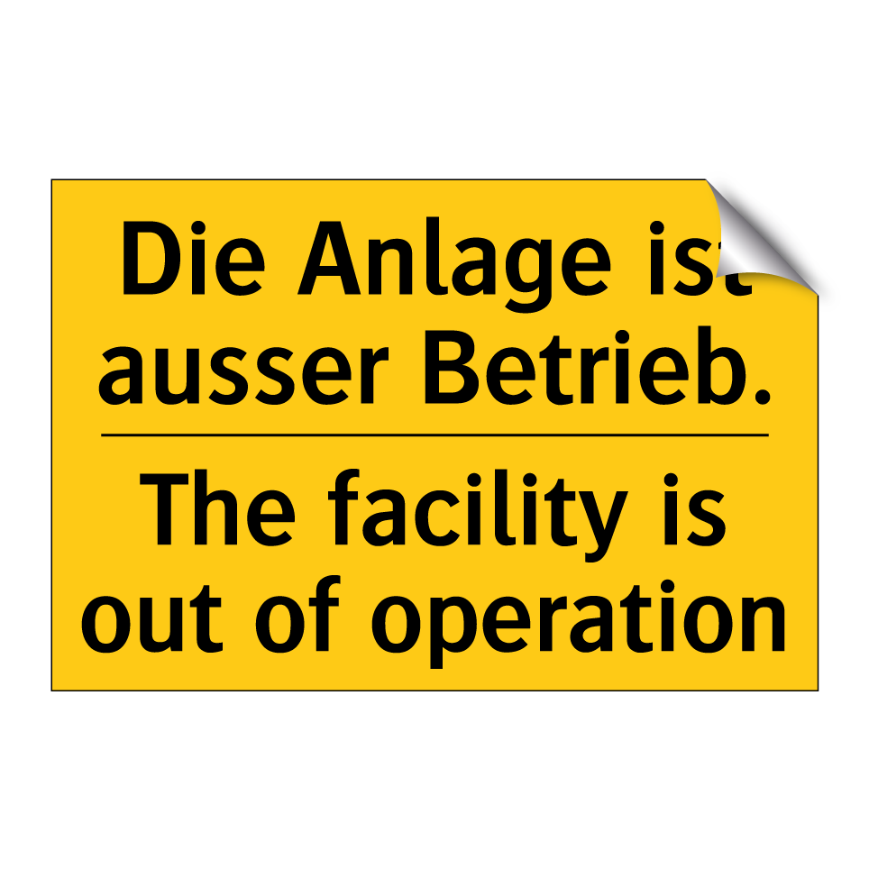 Die Anlage ist ausser Betrieb. - The facility is out of operation /.../