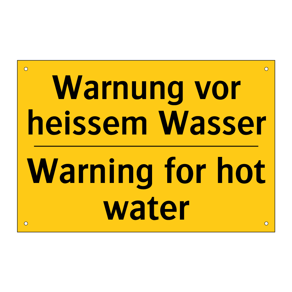 Warnung vor heissem Wasser - Warning for hot water