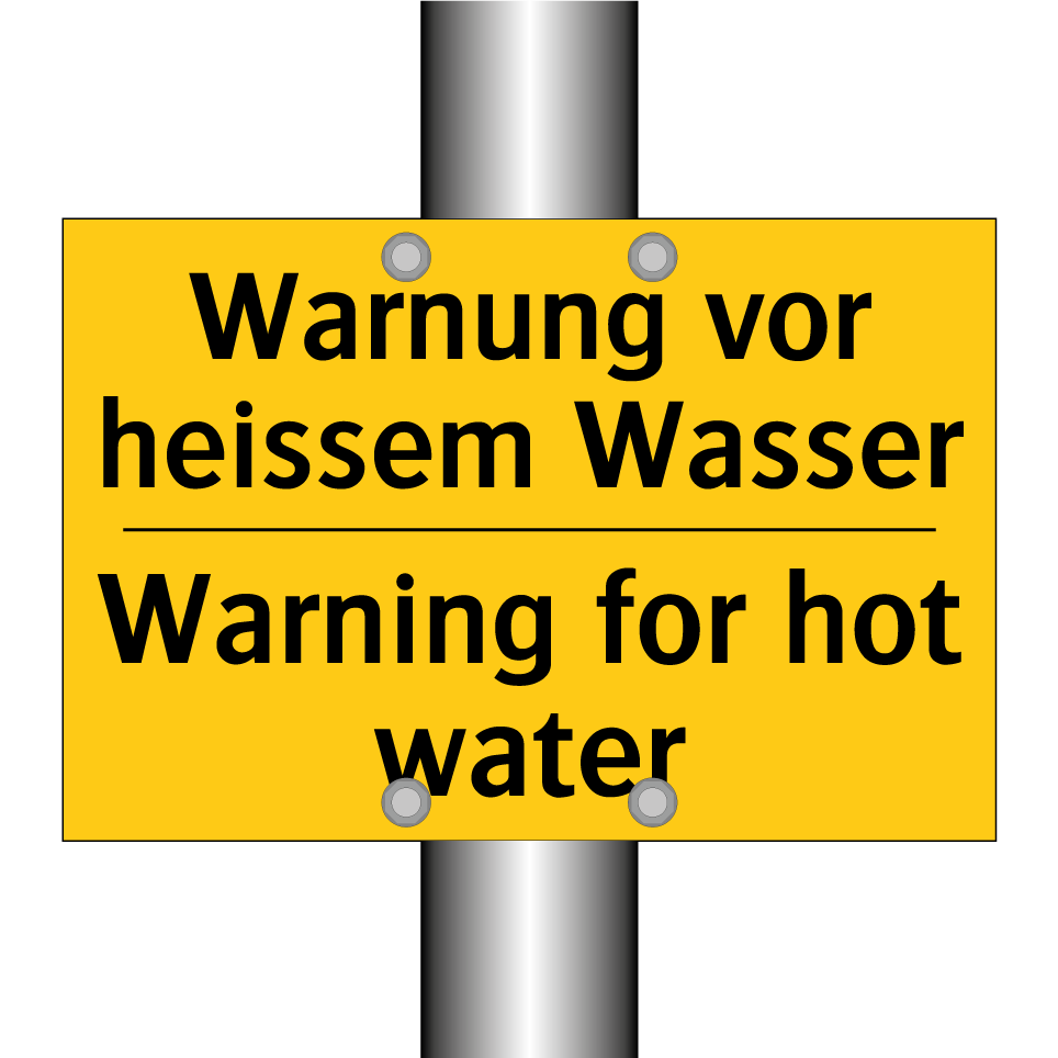 Warnung vor heissem Wasser - Warning for hot water