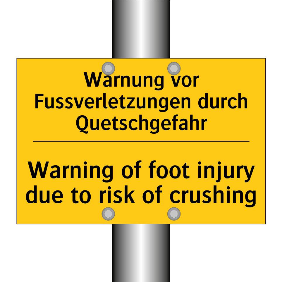Warnung vor Fussverletzungen durch  /.../ - Warning of foot injury due to  /.../
