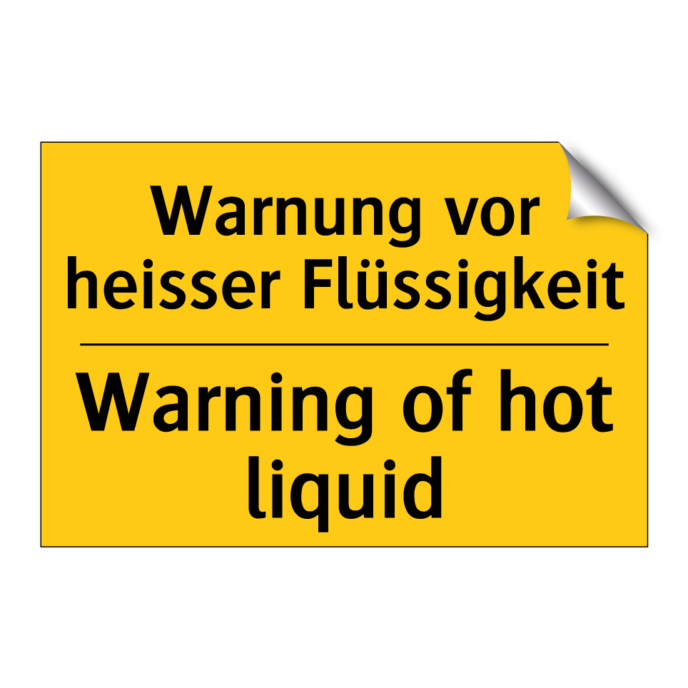 Warnung vor heisser Flüssigkeit /.../ - Warning of hot liquid